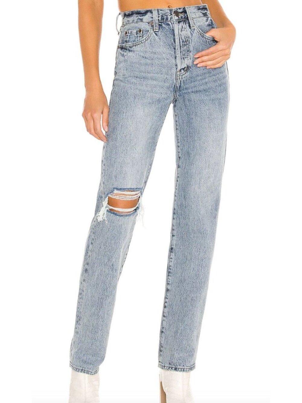 PISTOLA Cassie Super High Rise Straight Jeans in Play Day Size 28